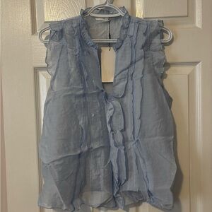 Women's Light Blue Ruffled Top from Zara’s